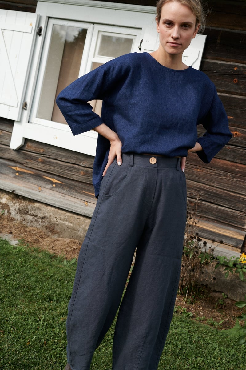Harper Linen Wool Blend Tunic by LinenFox, 85% Linen, 15% Wool