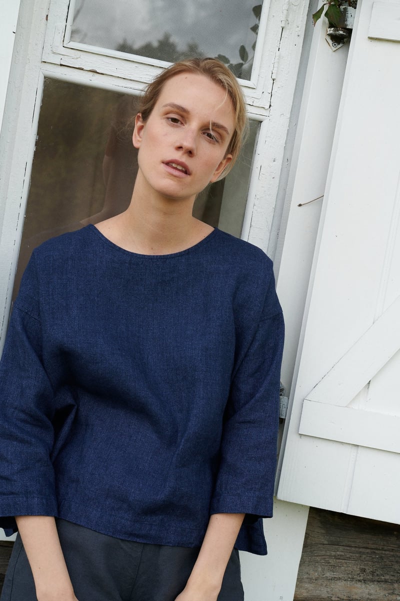 Harper Linen Wool Blend Tunic by LinenFox, 85% Linen, 15% Wool