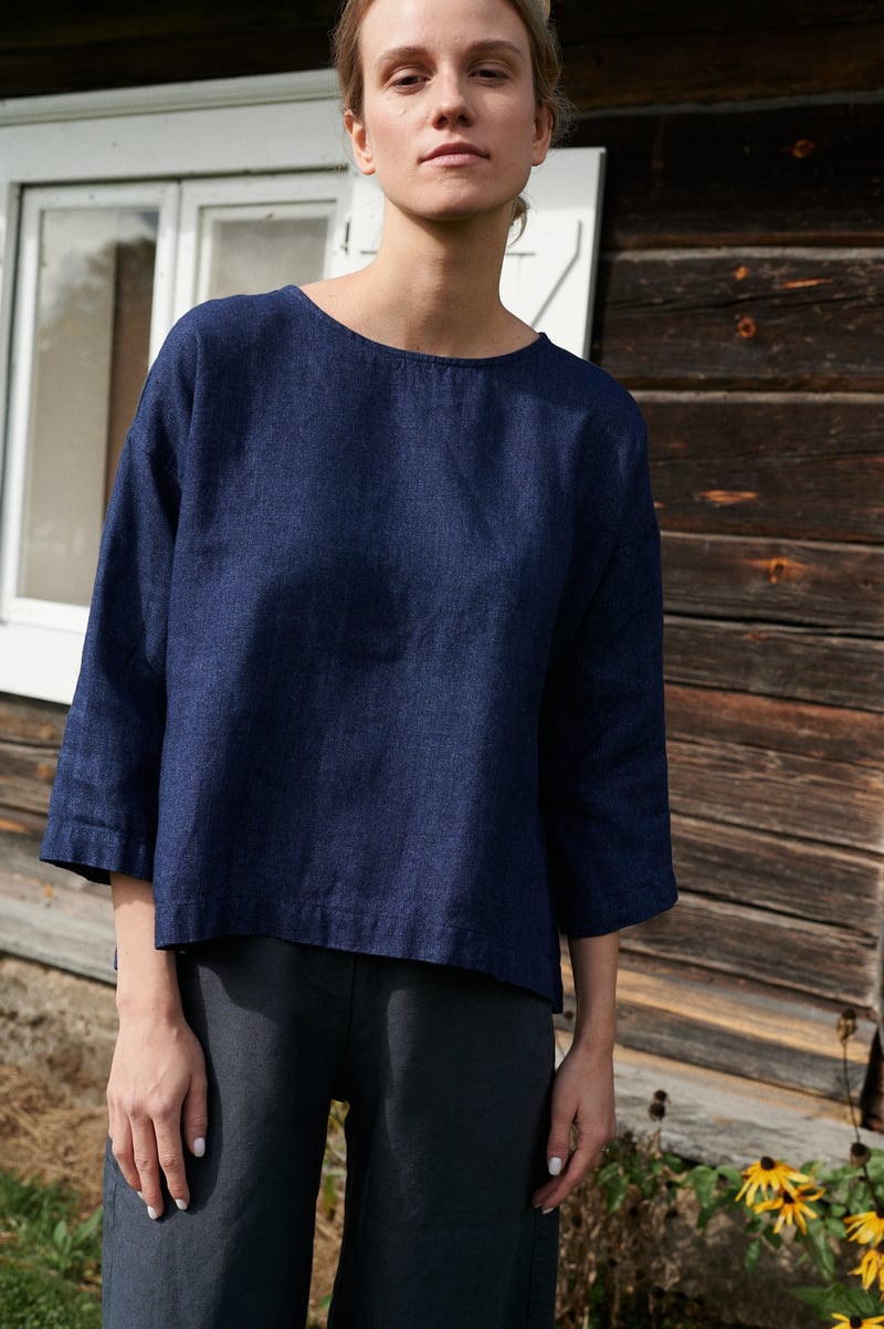 Harper Linen Wool Blend Tunic by LinenFox, 85% Linen, 15% Wool