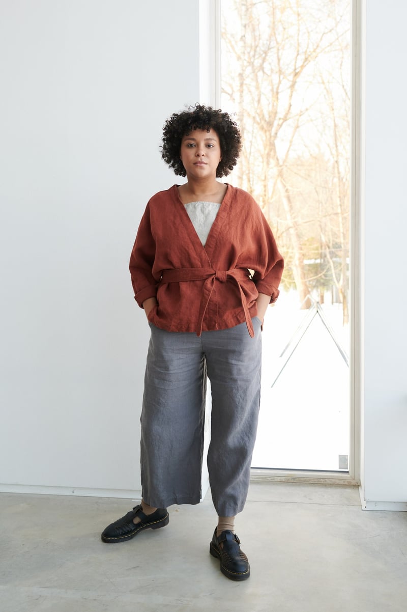 Rene Heavy Linen Jacket by LinenFox, 100% Linen