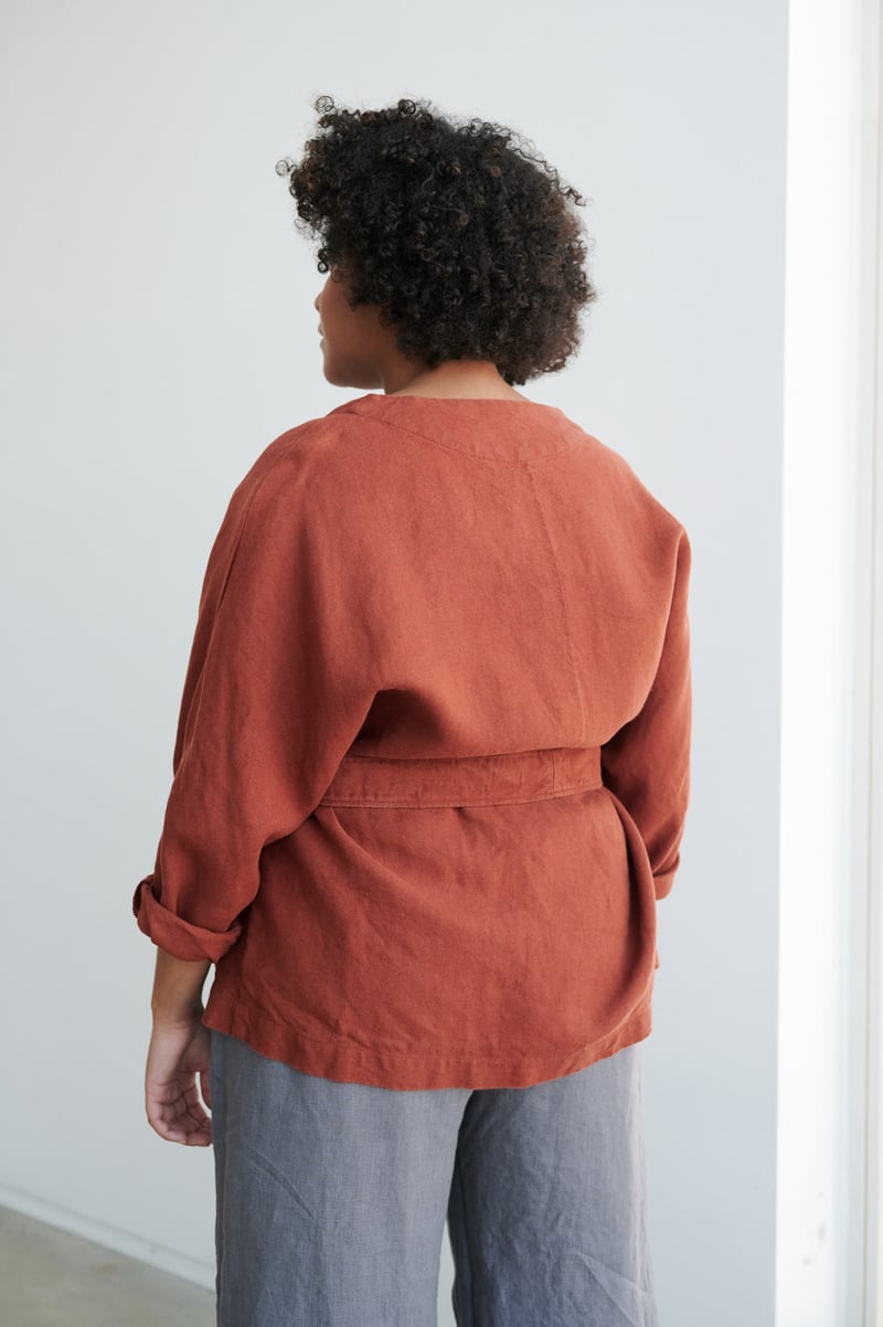 Rene Heavy Linen Jacket by LinenFox, 100% Linen