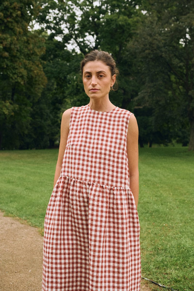Gingham Smock Dress – Ieva by LinenFox, 100% Linen