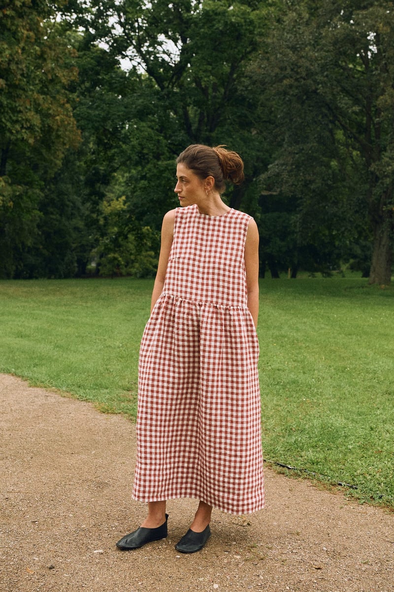 Gingham Smock Dress – Ieva by LinenFox, 100% Linen