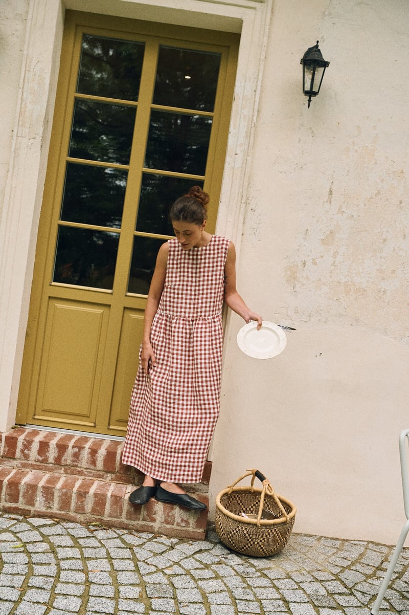 Gingham Smock Dress – Ieva by LinenFox, 100% Linen