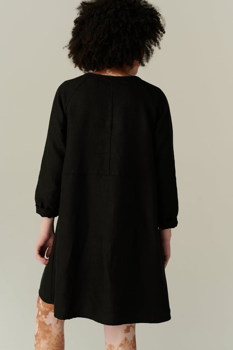 Marie Heavy Linen Dress by LinenFox, 100% Linen