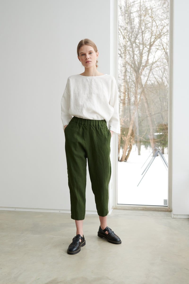 Mara Linen Trousers by LinenFox, 100% Linen