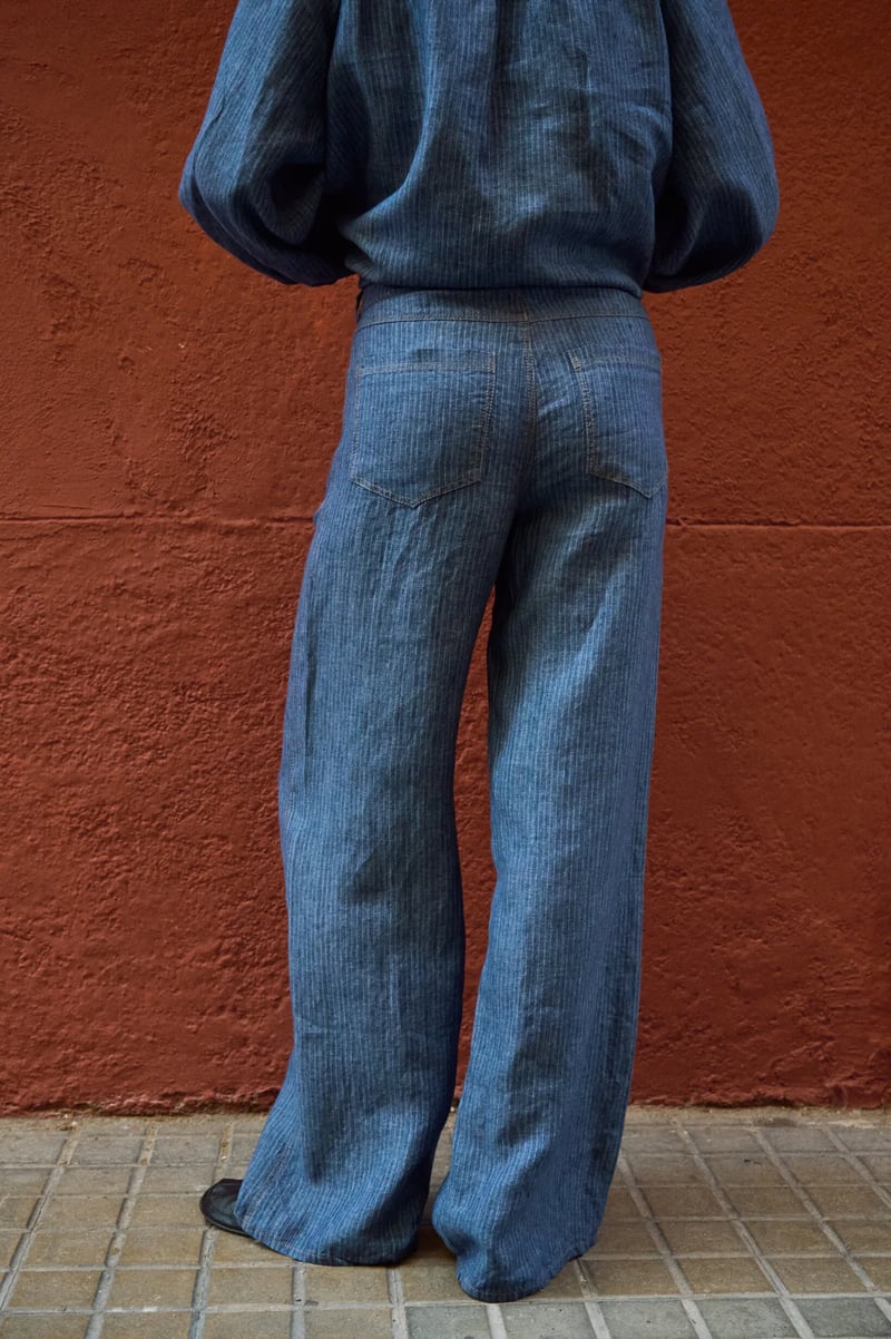 Striped Linen Pants – Brit by LinenFox, 100% Linen