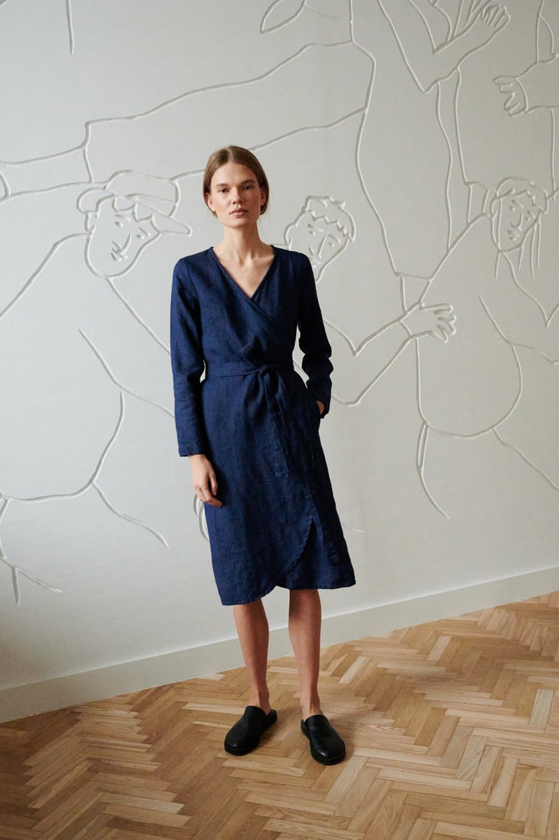 Rosemary Linen Wool Blend Dress by LinenFox, 85% Linen, 15% Wool