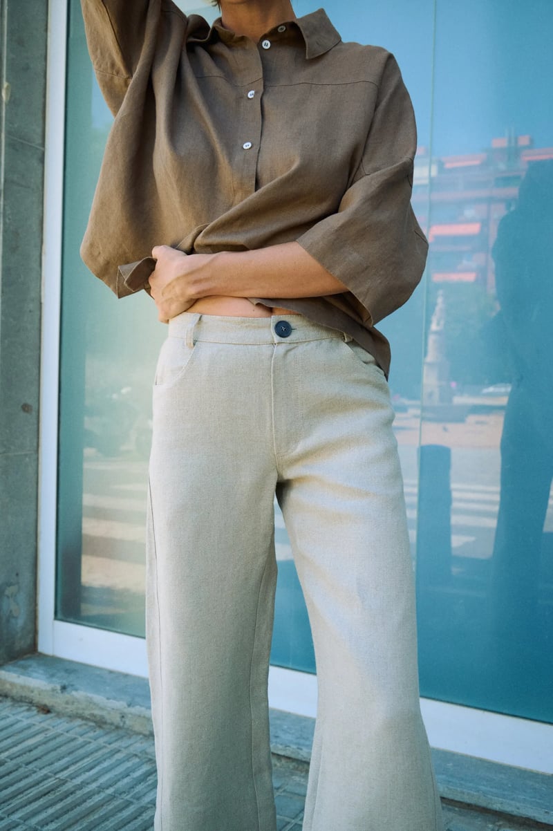 Wide Heavy Linen Pants – Martina by LinenFox, 100% Linen