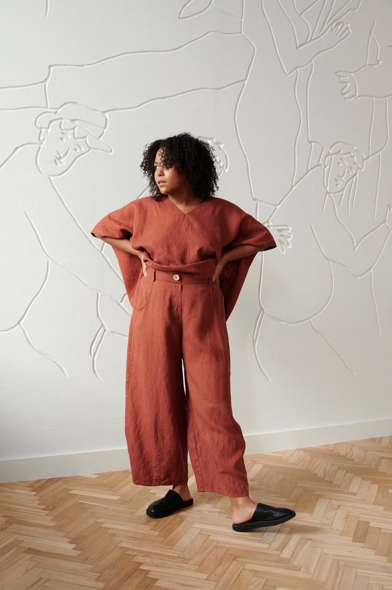 Frankie Linen Trousers by LinenFox, 100% Linen