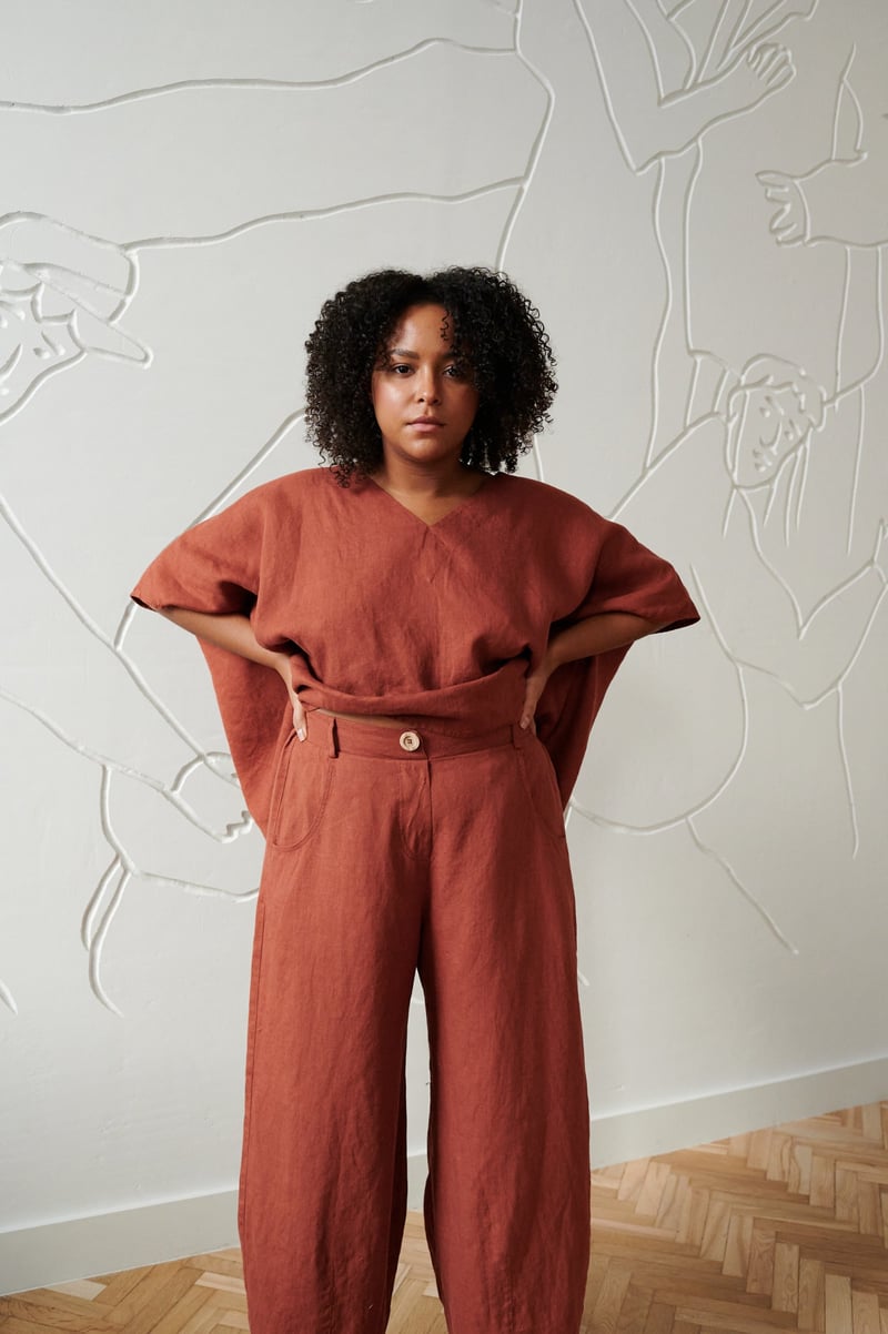 Frankie Linen Trousers by LinenFox, 100% Linen