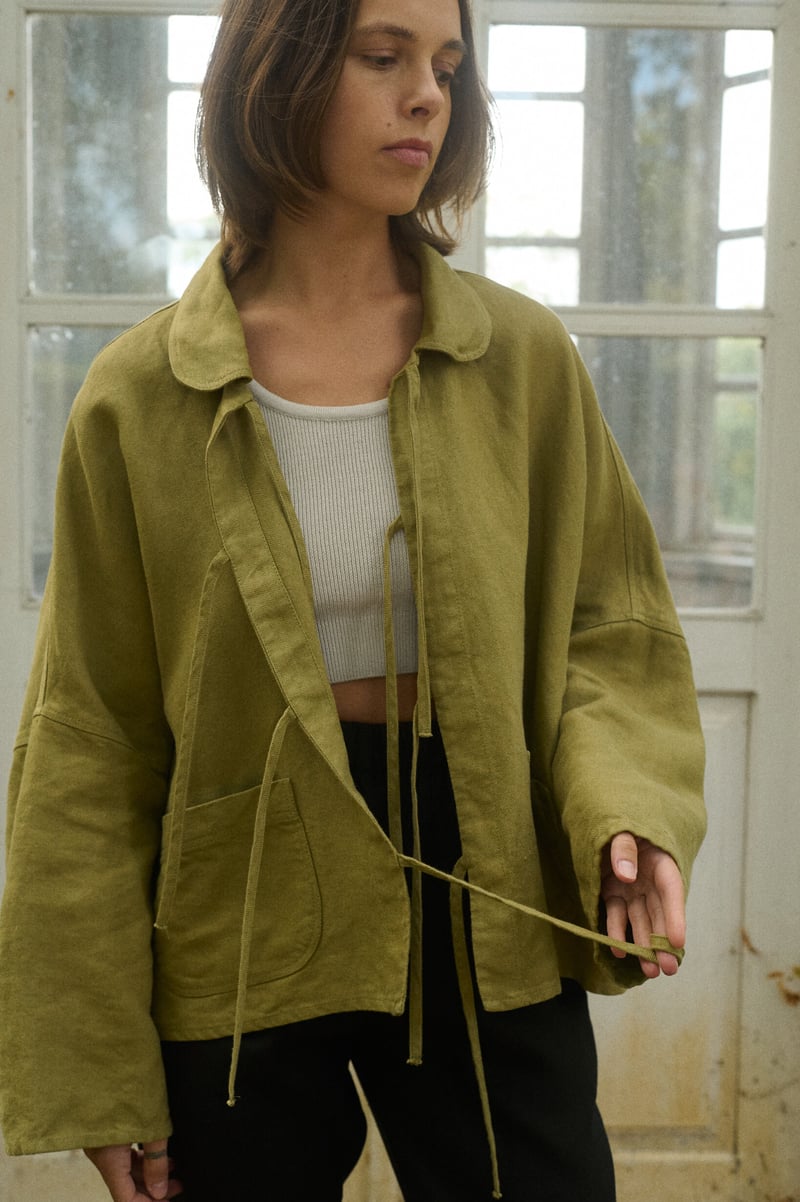 Monika Heavy Linen Jacket by LinenFox, 100% Linen