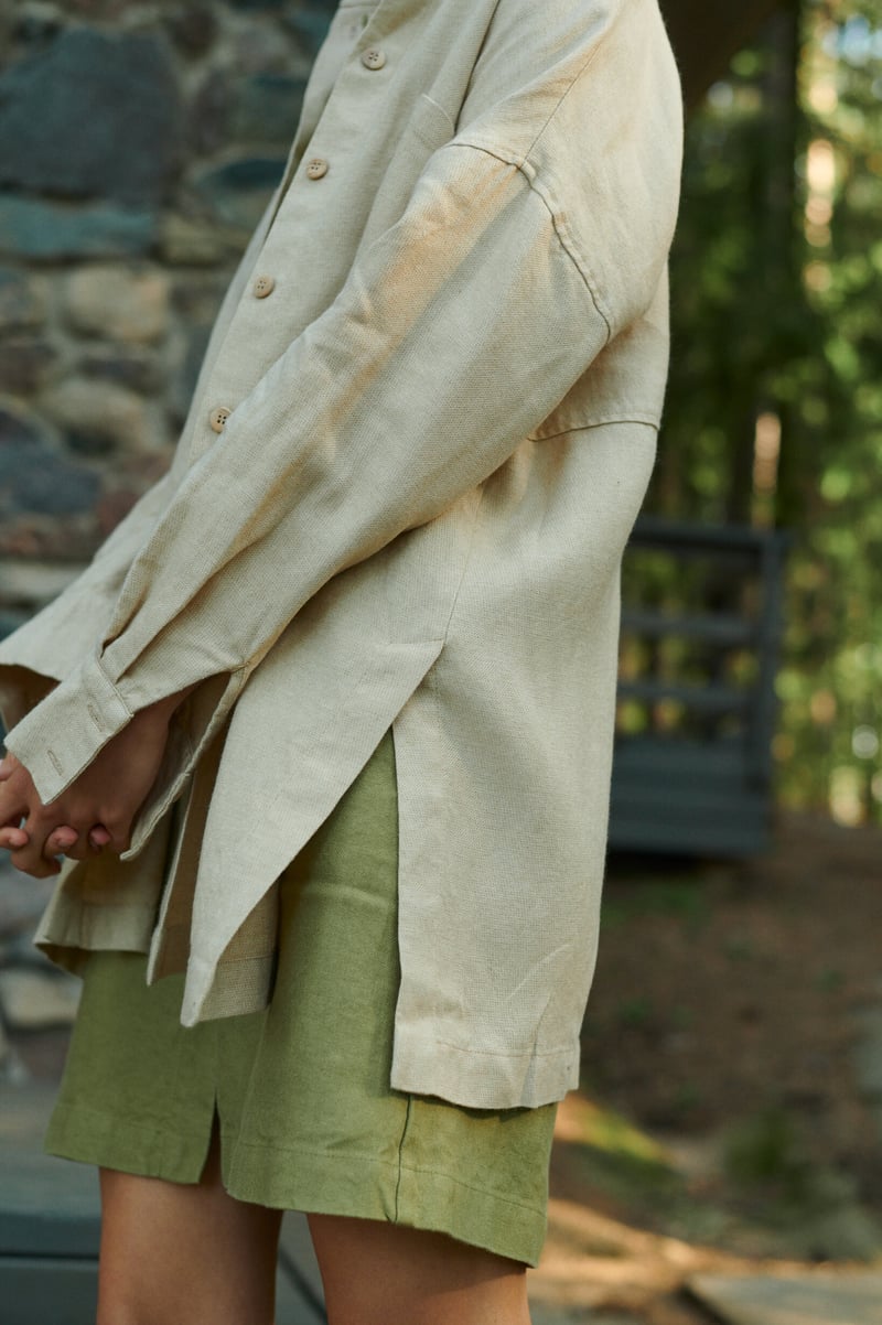 Vika Linen Wool Blend Shirt by LinenFox, 85% Linen, 15% Wool