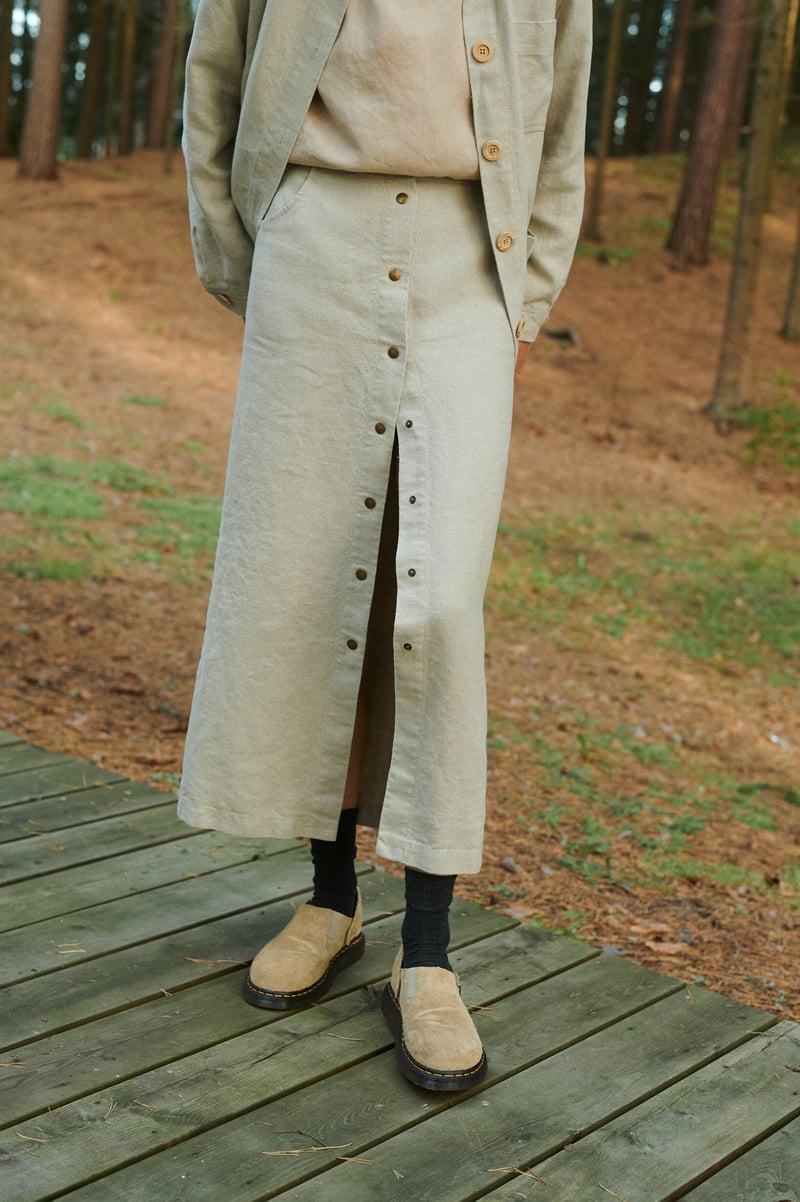 Heidi Heavy Linen Skirt by LinenFox, 100% Linen