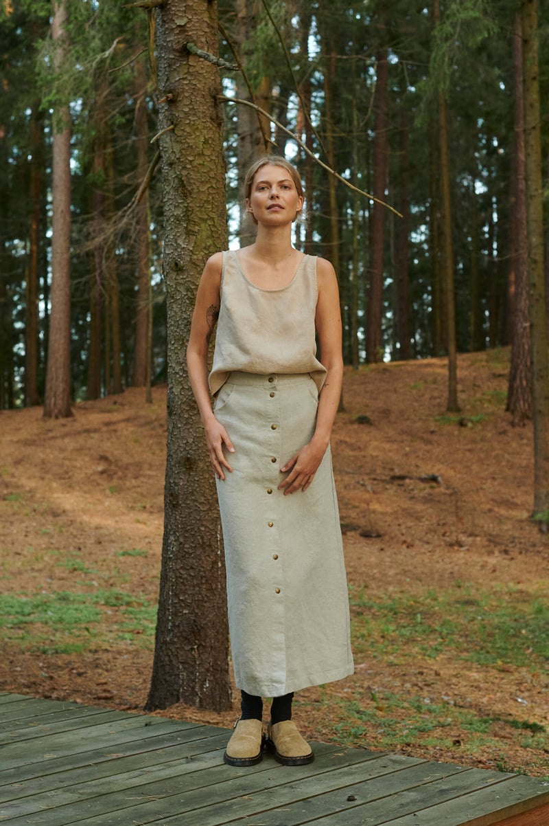 Heidi Heavy Linen Skirt by LinenFox, 100% Linen