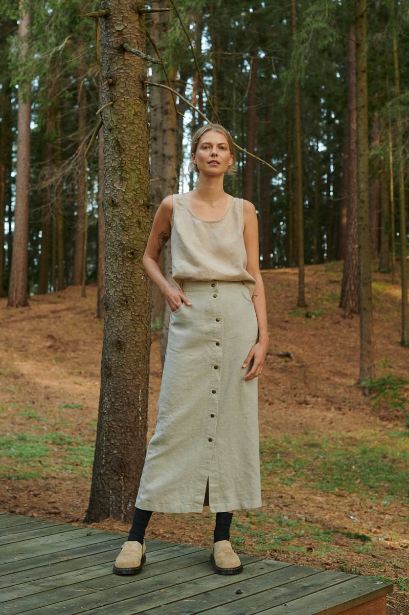 Heidi Heavy Linen Skirt by LinenFox, 100% Linen