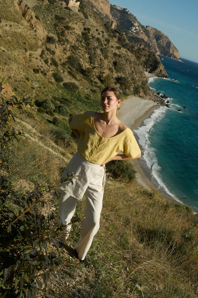 Simon Linen Top by LinenFox, 100% Linen
