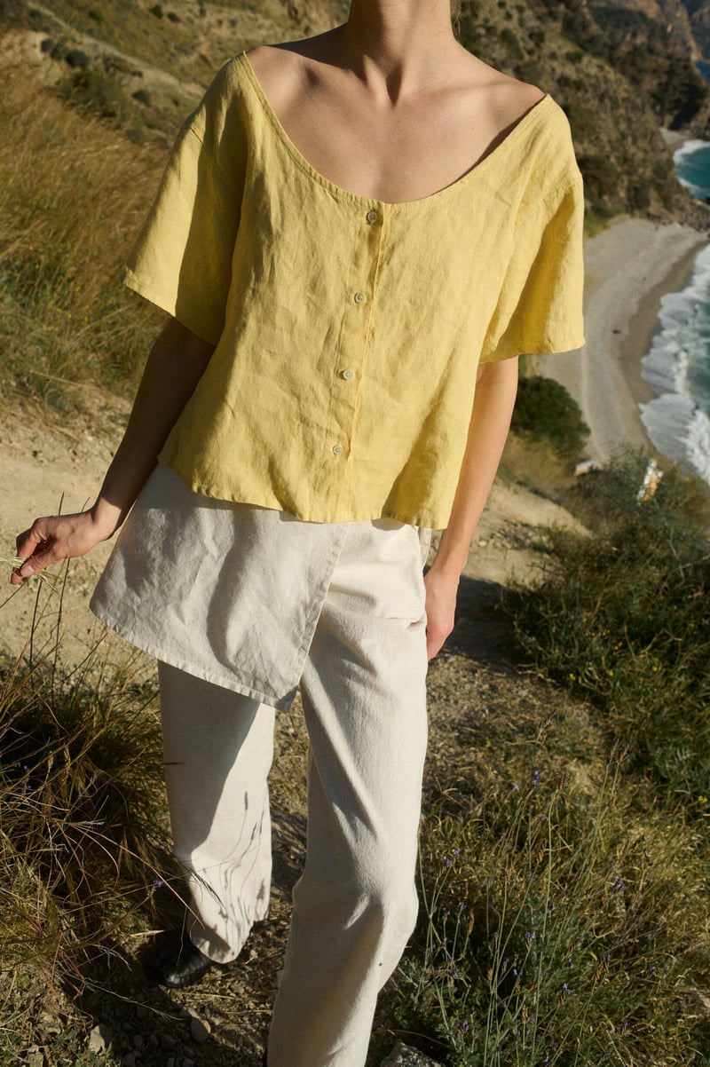 Simon Linen Top by LinenFox, 100% Linen