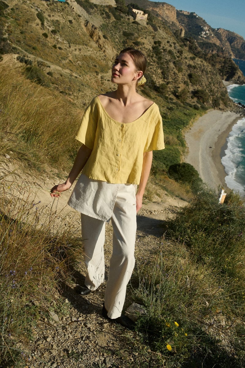Simon Linen Top by LinenFox, 100% Linen