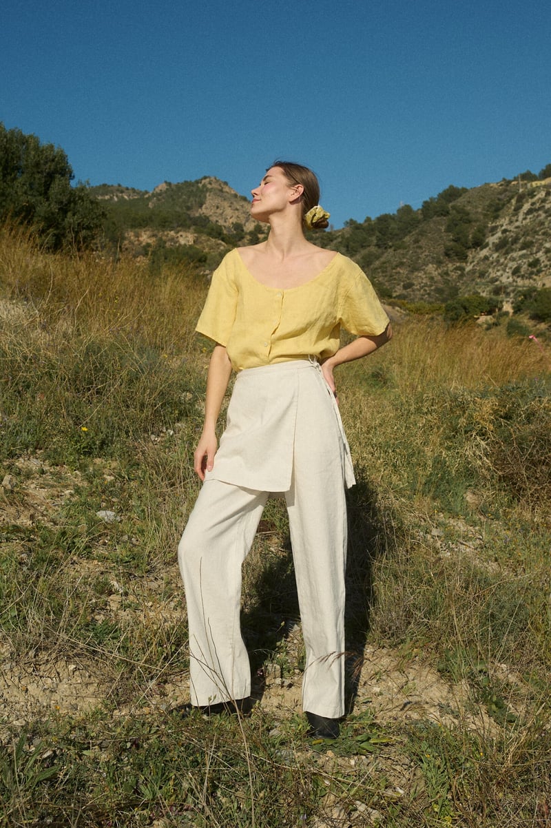 Simon Linen Top by LinenFox, 100% Linen