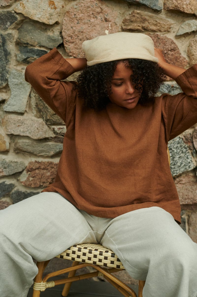 Harper Linen Wool Blend Tunic by LinenFox, 85% Linen, 15% Wool