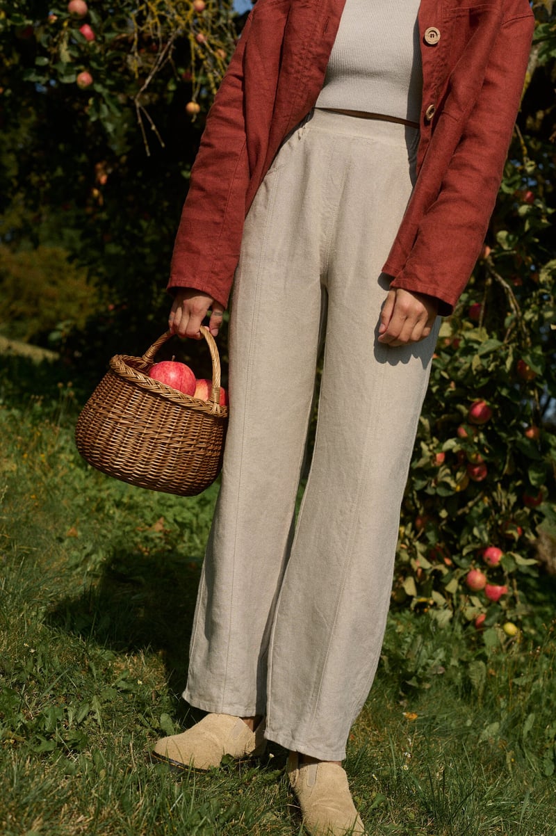 Sage Heavy Linen Trousers by LinenFox, 100% Linen