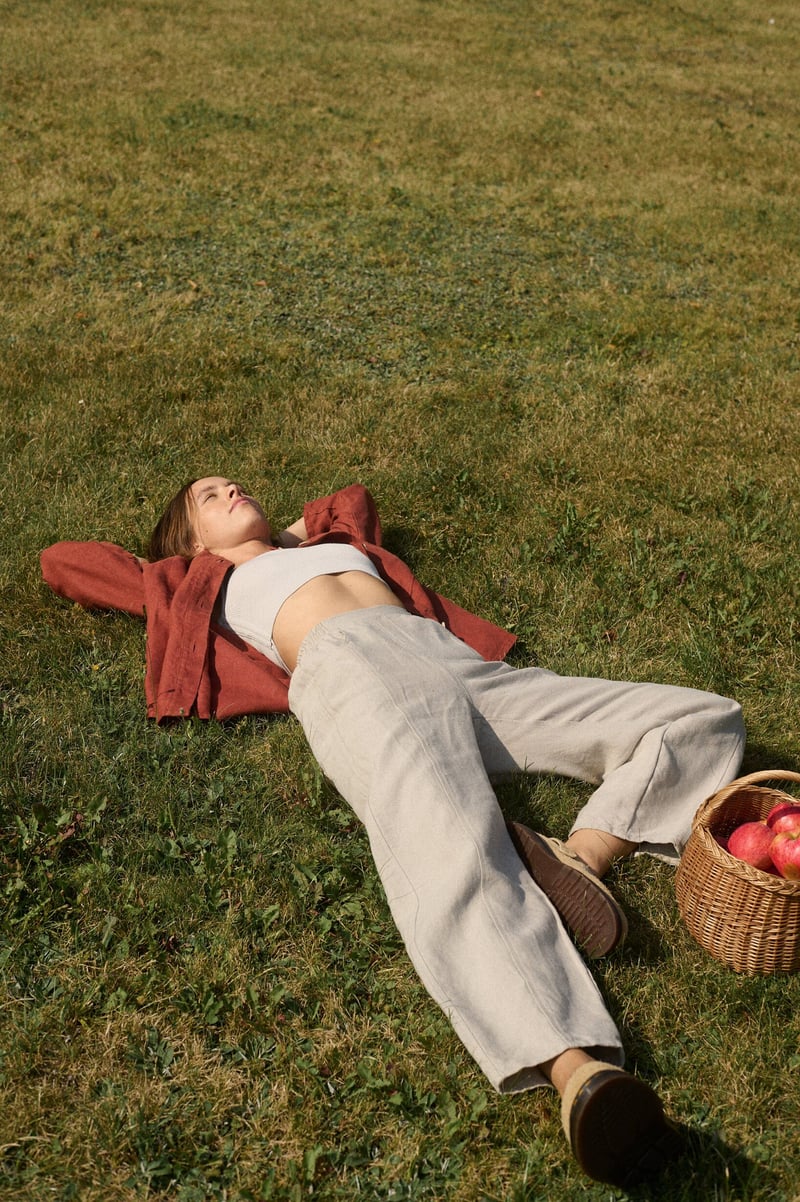 Sage Heavy Linen Trousers by LinenFox, 100% Linen