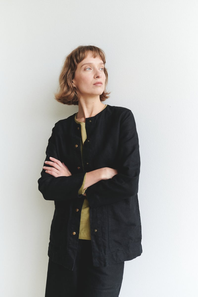 Leone Heavy Linen Jacket by LinenFox, 100% Linen