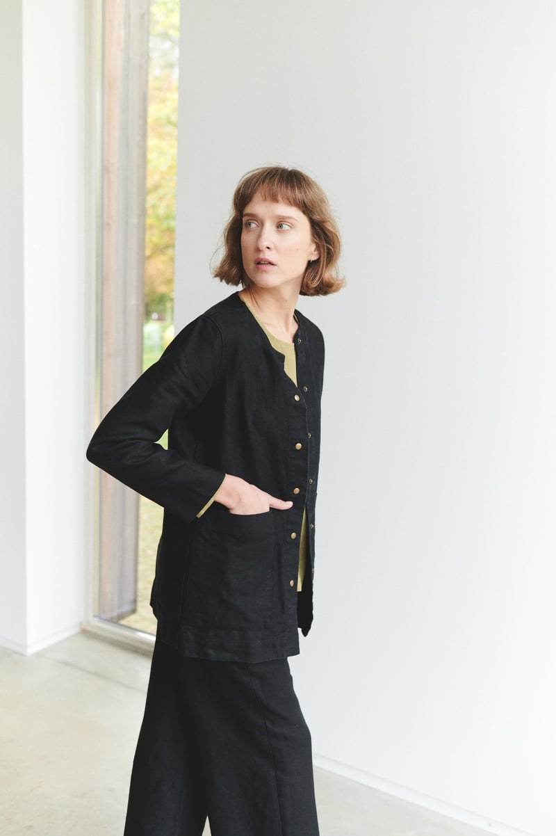 Leone Heavy Linen Jacket by LinenFox, 100% Linen