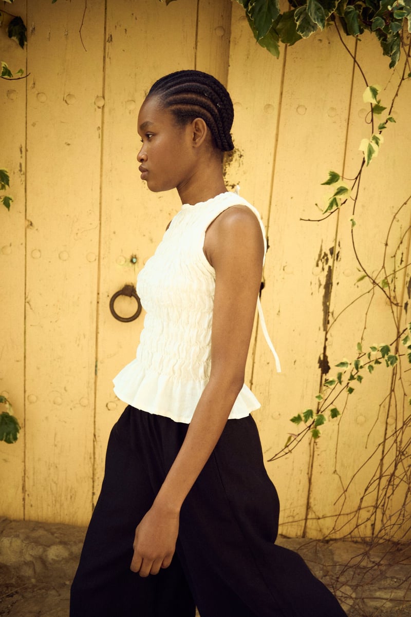 Smocked Top – Neal by LinenFox, 100% Linen