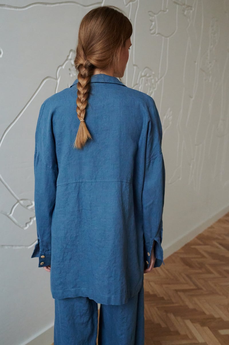Vika Linen Shirt by LinenFox, 100% Linen