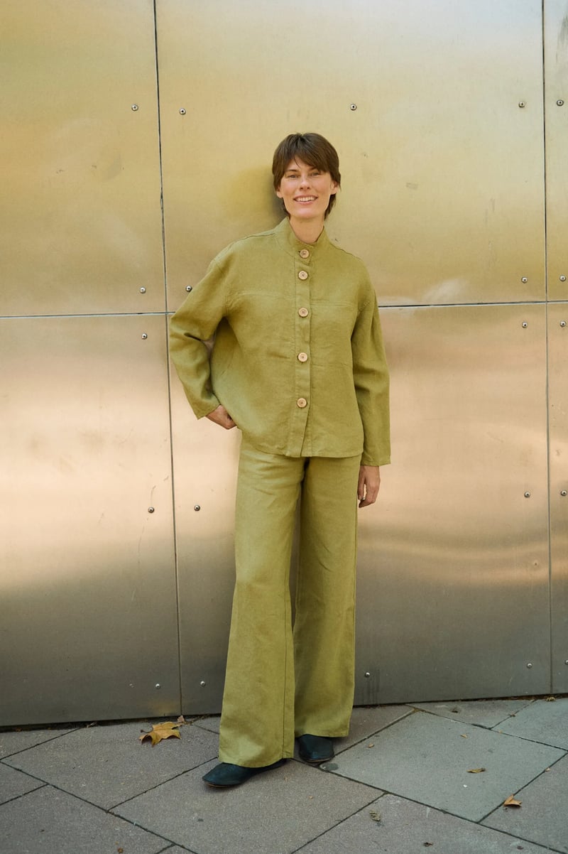 High-Waisted Heavy Linen Pants – Brit by LinenFox, 100% Linen