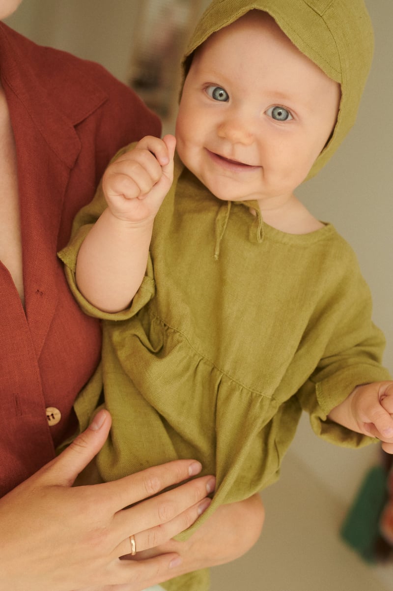 Gabi Linen Baby Dress by LinenFox, 100% Linen