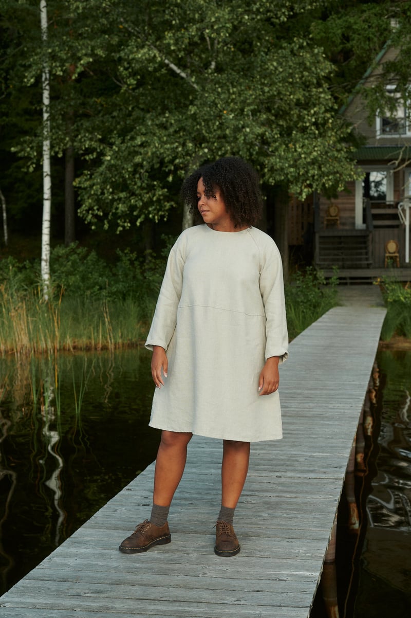 Marie Heavy Linen Dress by LinenFox, 100% Linen