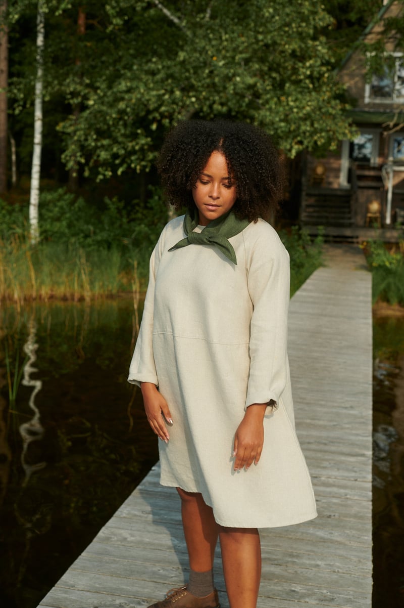 Marie Heavy Linen Dress by LinenFox, 100% Linen