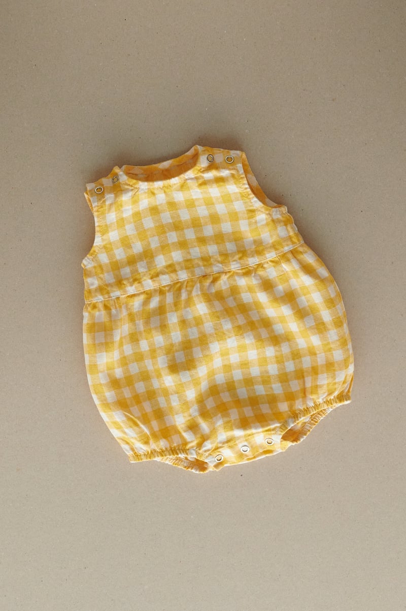 Juno Linen Baby Romper by LinenFox, 100% Linen