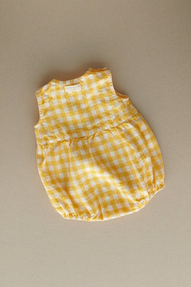 Juno Linen Baby Romper by LinenFox, 100% Linen