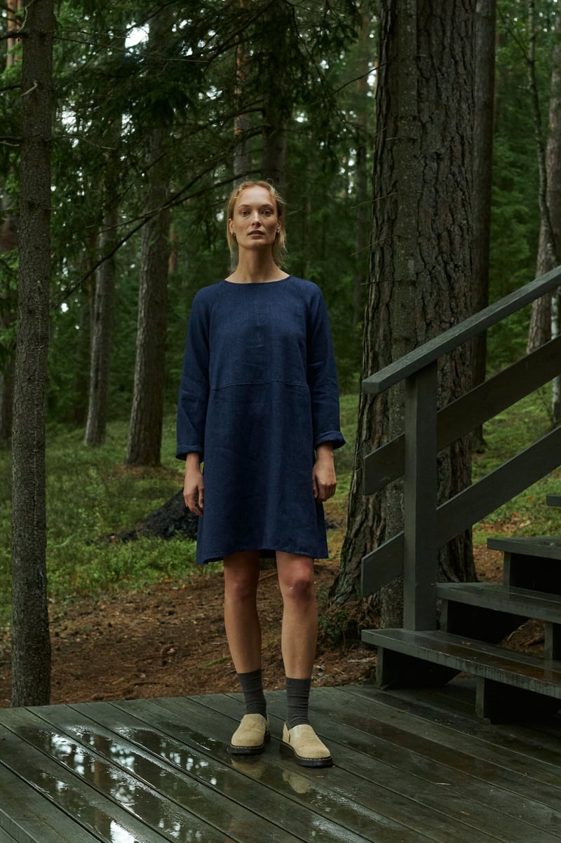 Marie Linen Wool Blend Dress by LinenFox, 85% Linen, 15% Wool