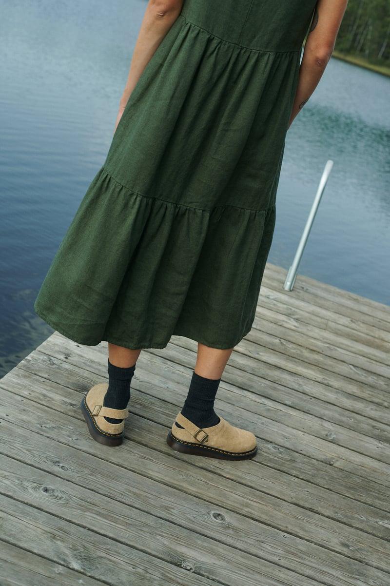 Amalie Linen Wool Blend Dress by LinenFox, 85% Linen, 15% Wool