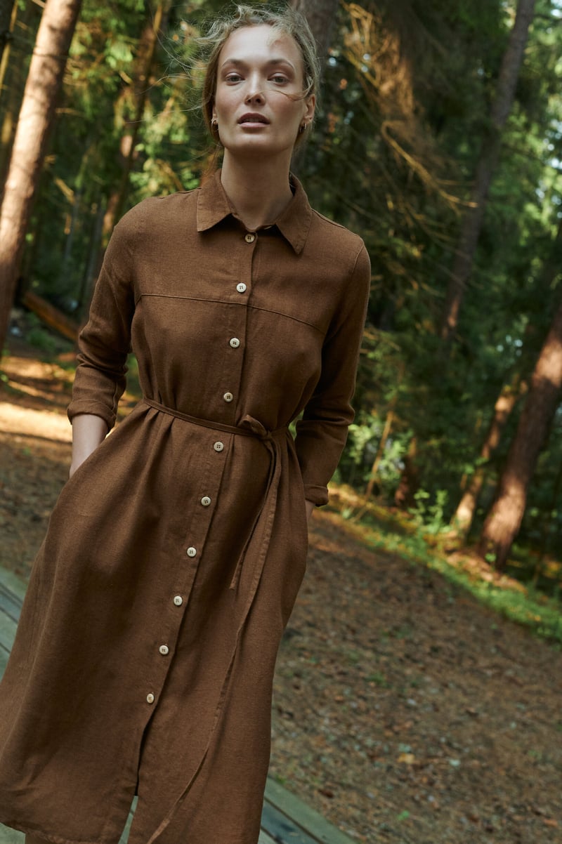 Astrid Linen Wool Blend Dress by LinenFox, 85% Linen, 15% Wool