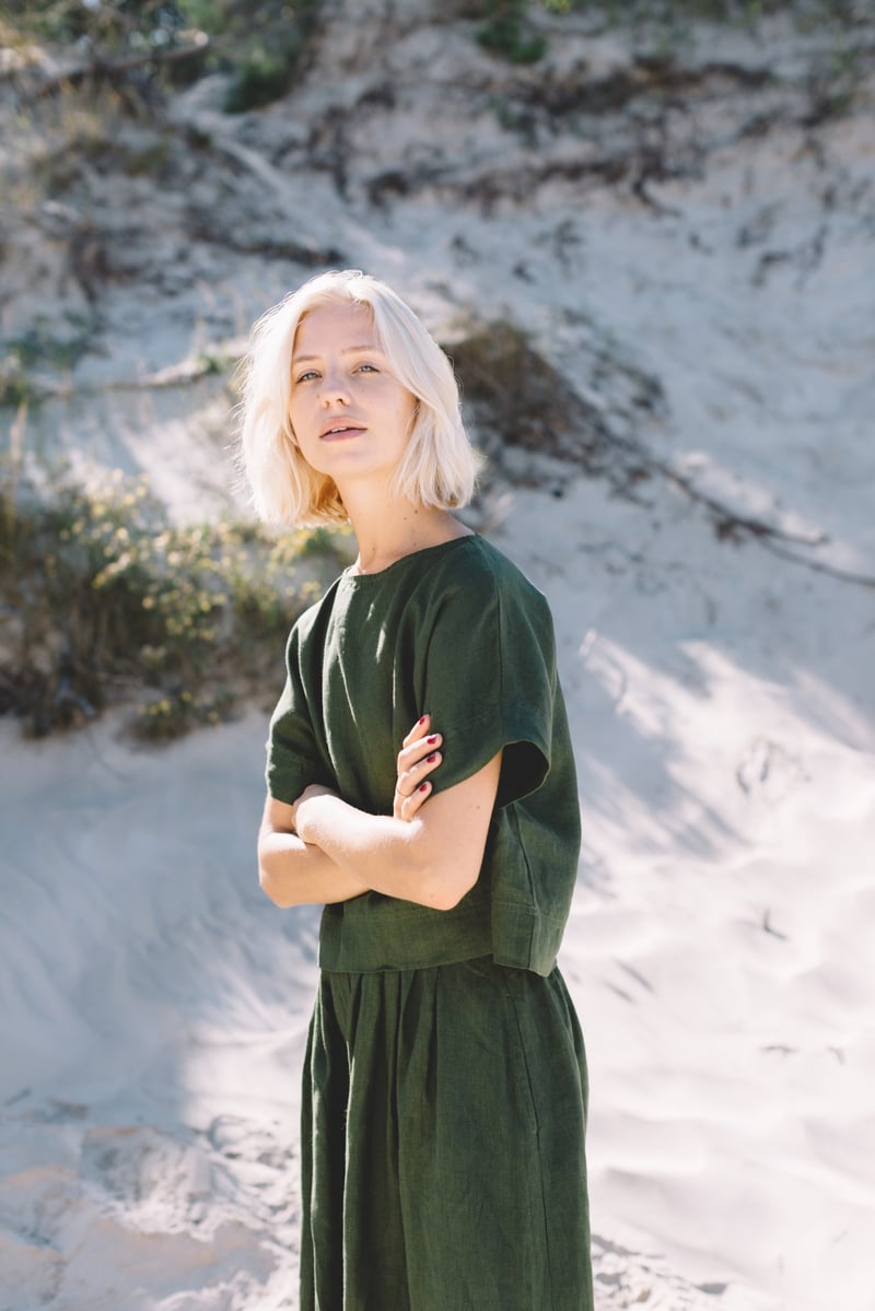 Mona Linen Top by LinenFox, 100% Linen