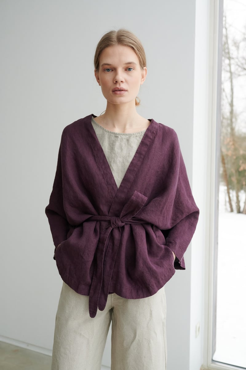 Rene Linen Jacket by LinenFox, 100% Linen