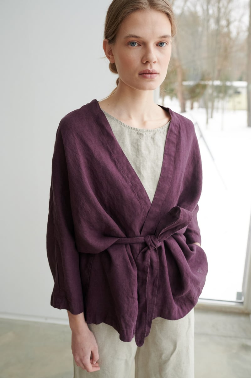 Rene Linen Jacket by LinenFox, 100% Linen