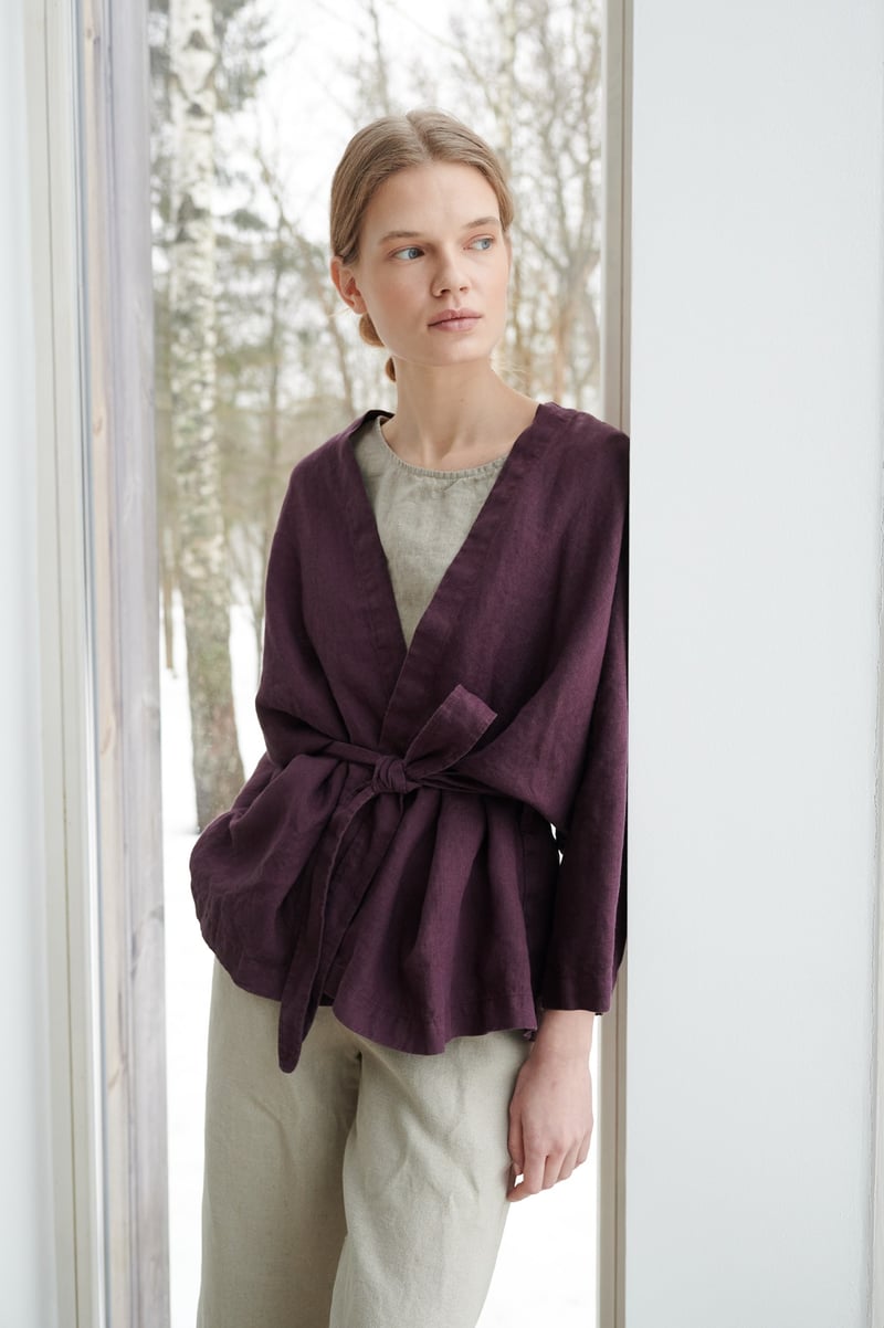 Rene Linen Jacket by LinenFox, 100% Linen