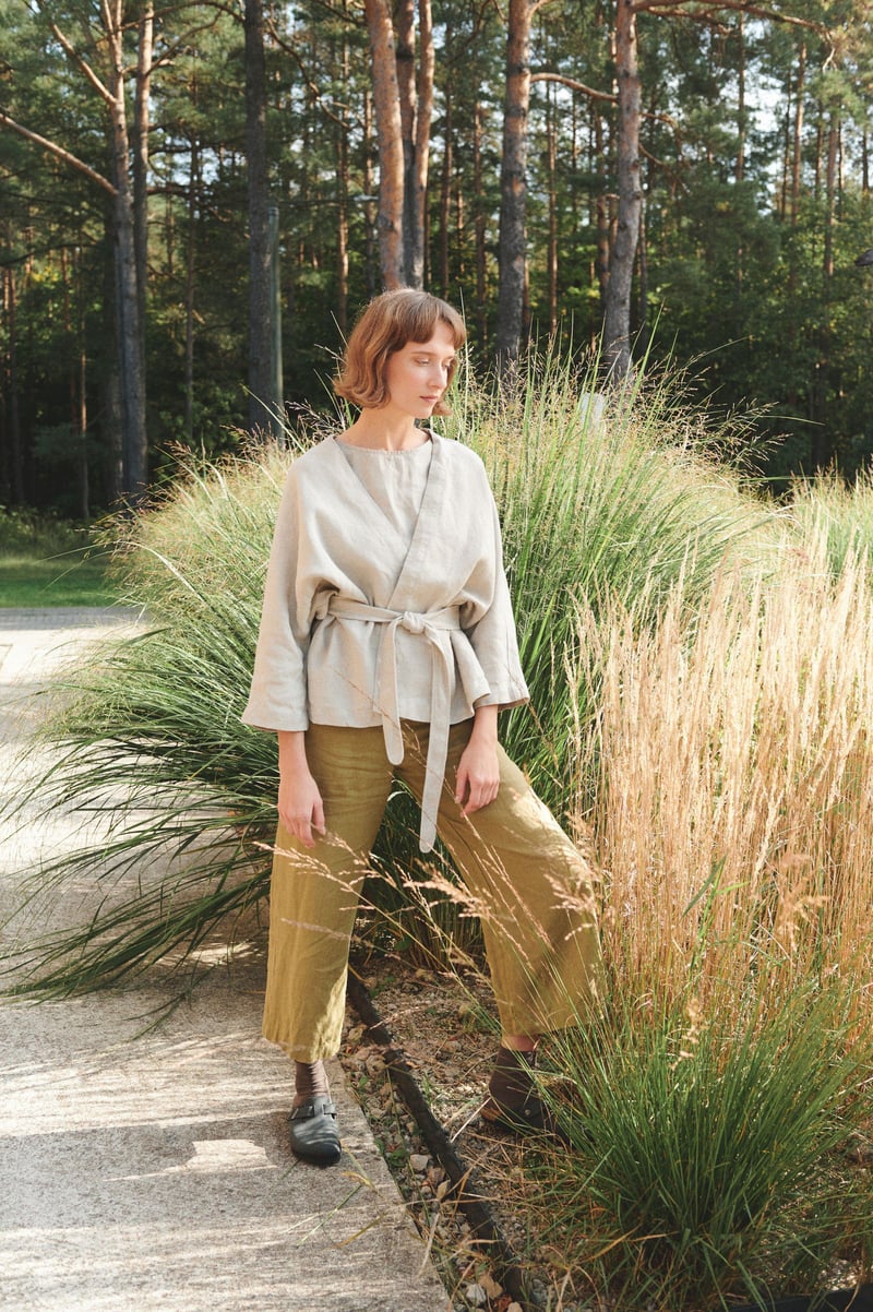 Rene Heavy Linen Jacket by LinenFox, 100% Linen