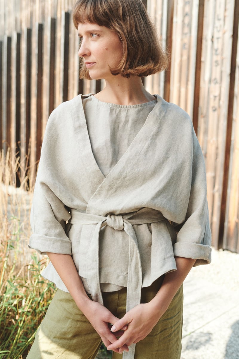 Rene Heavy Linen Jacket by LinenFox, 100% Linen