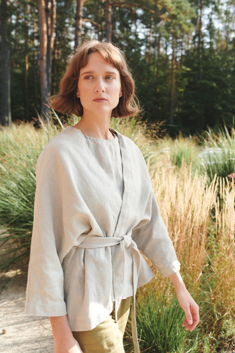 Rene Heavy Linen Jacket by LinenFox, 100% Linen