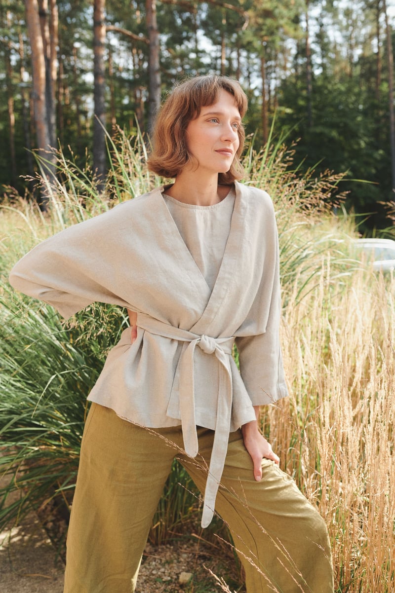 Rene Heavy Linen Jacket by LinenFox, 100% Linen