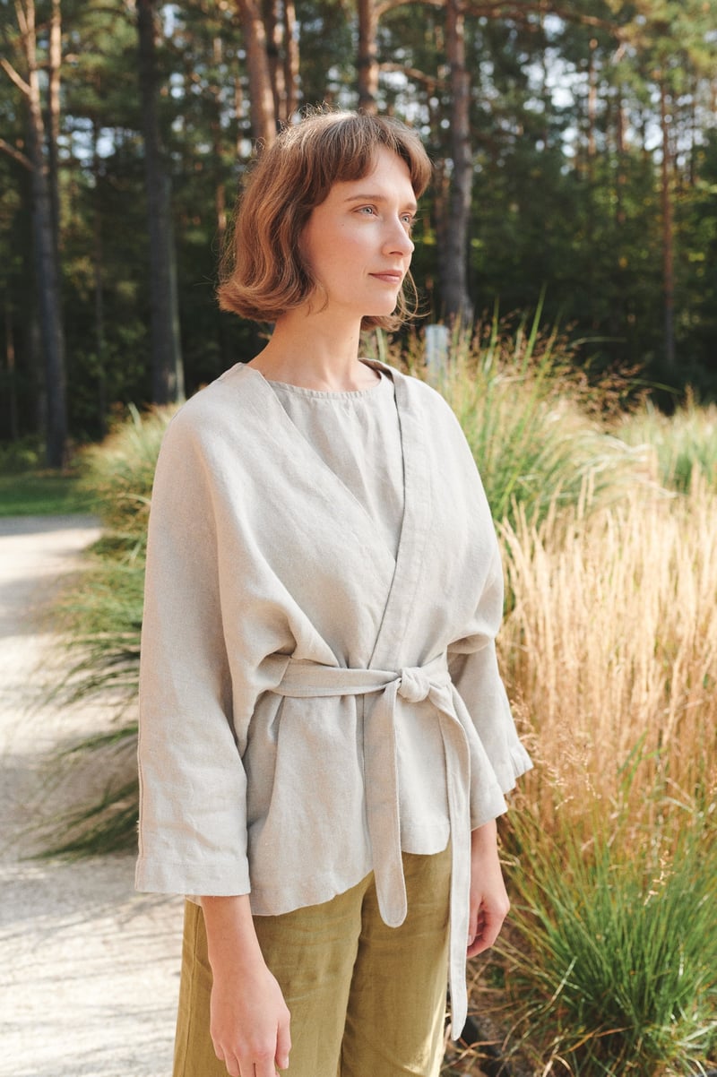 Rene Heavy Linen Jacket by LinenFox, 100% Linen