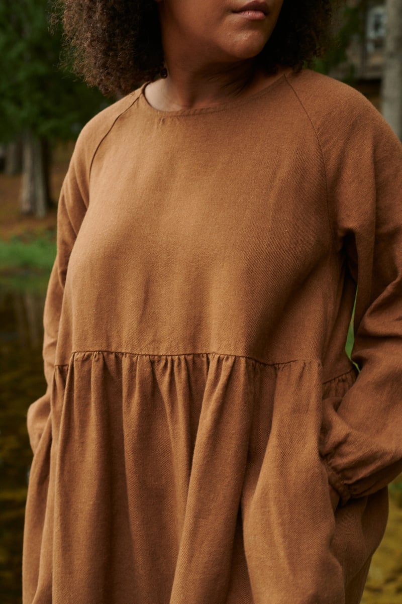 Maxi Linen Wool Dress Margo by LinenFox, 85% Linen, 15% Wool